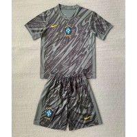 Camisa de time de futebol Brasil Goleiro Replicas 1º Equipamento Infantil Copa America 2024 Manga Curta (+ Calças curtas)